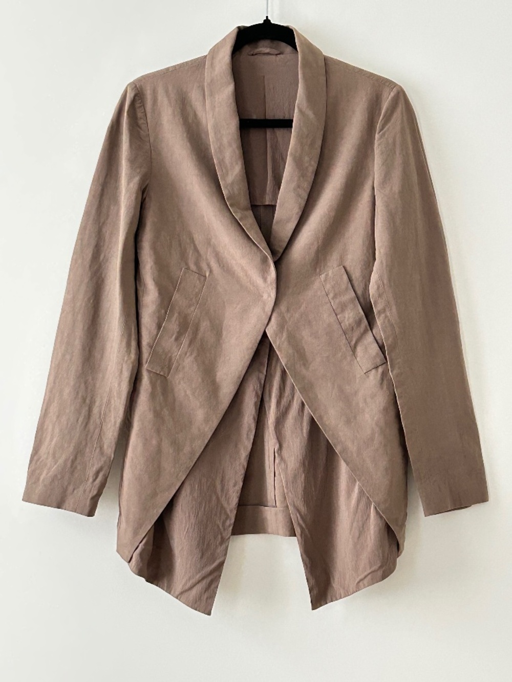 Brunello Cucinelli Taupe Brown Linen Cotton Silk Layered Blazer Jacket
